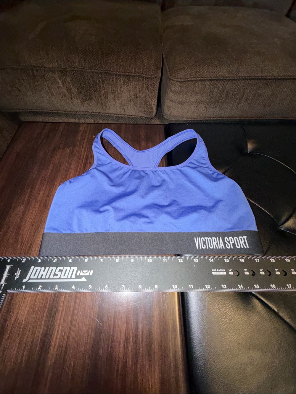 VSX Victoria Sport Cobalt Blue Racerback Sports Bra with Black Band